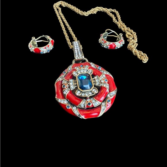 Heidi Daus pendant and earring set. - Picture 3 of 5
